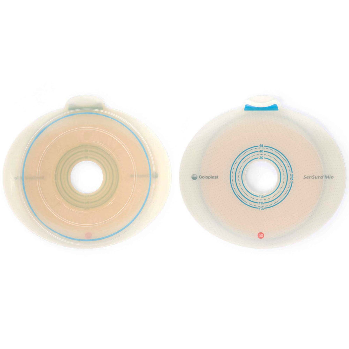 Ostomy Barrier SenSura Mio Flex Precut, Extended Wear Elastic Adhesive 50 mm Flange Red Code System 1 Inch Opening | 5/Box 50 mm Flange Red Code System 1-1/4 Inch · Box of 5