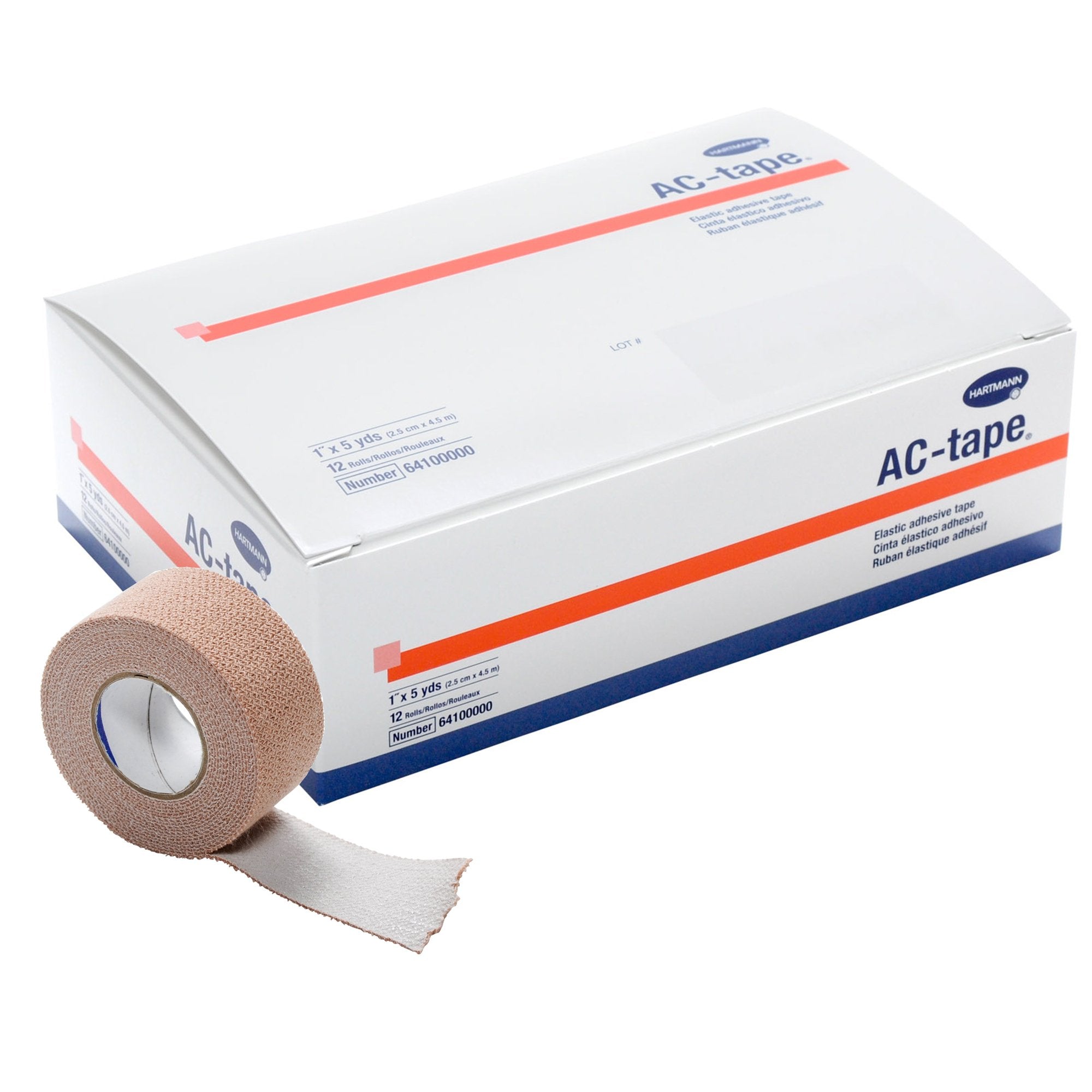 Athletic Tape AC-tape Tan 1 Inch X 5 Yard Cotton NonSterile