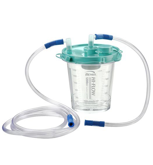Rigid Suction Canister Kit Hi-Flow 1200 mL Pour Lid