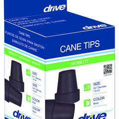 Cane Tips In Retail Box Fits 3/4 Shaft Pk/2 Black All Care Store