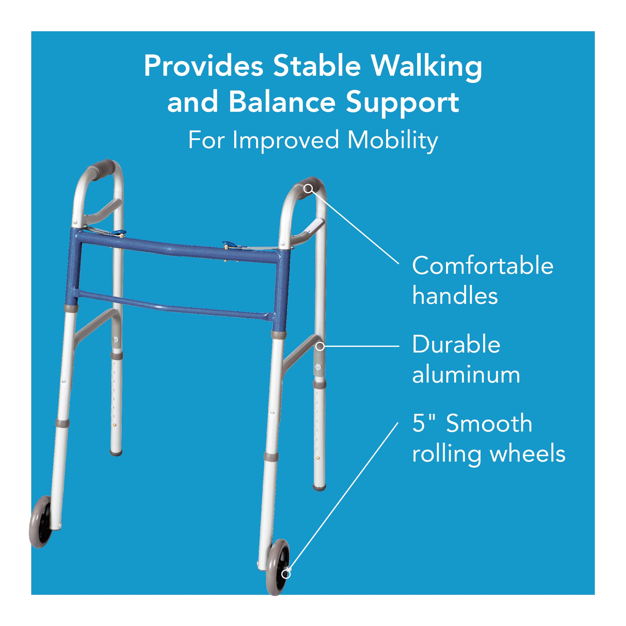 carex classics dual button walker with wheels