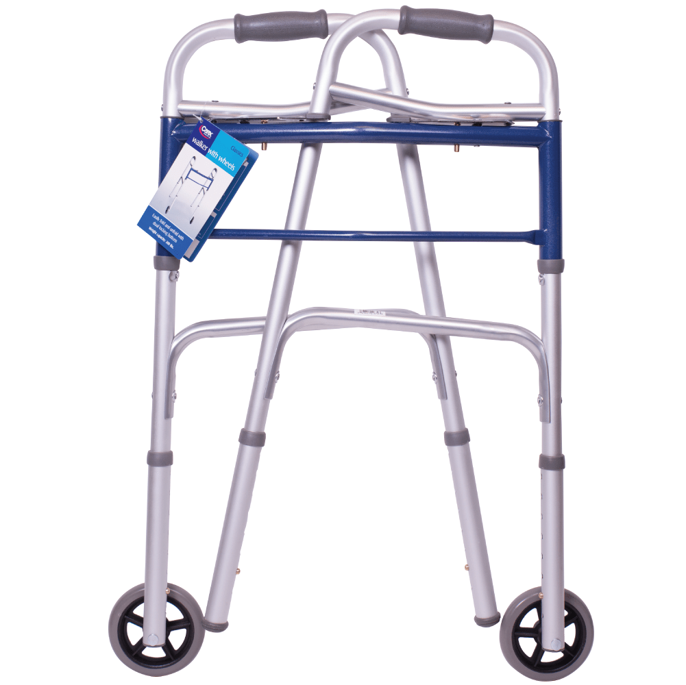 carex classics dual button walker with wheels