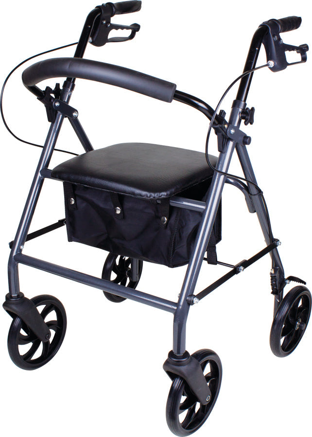 Carex Steel Rollator For Seniors and Elders, Wheel size 8 inch With Height Adjustable from 31" to 36",  Weight Capacity 300lbs , Foldable, FGA231770000