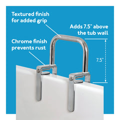 Carex Bathtub Rail With Chrome Finish