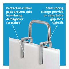 Carex Bathtub Rail With Chrome Finish