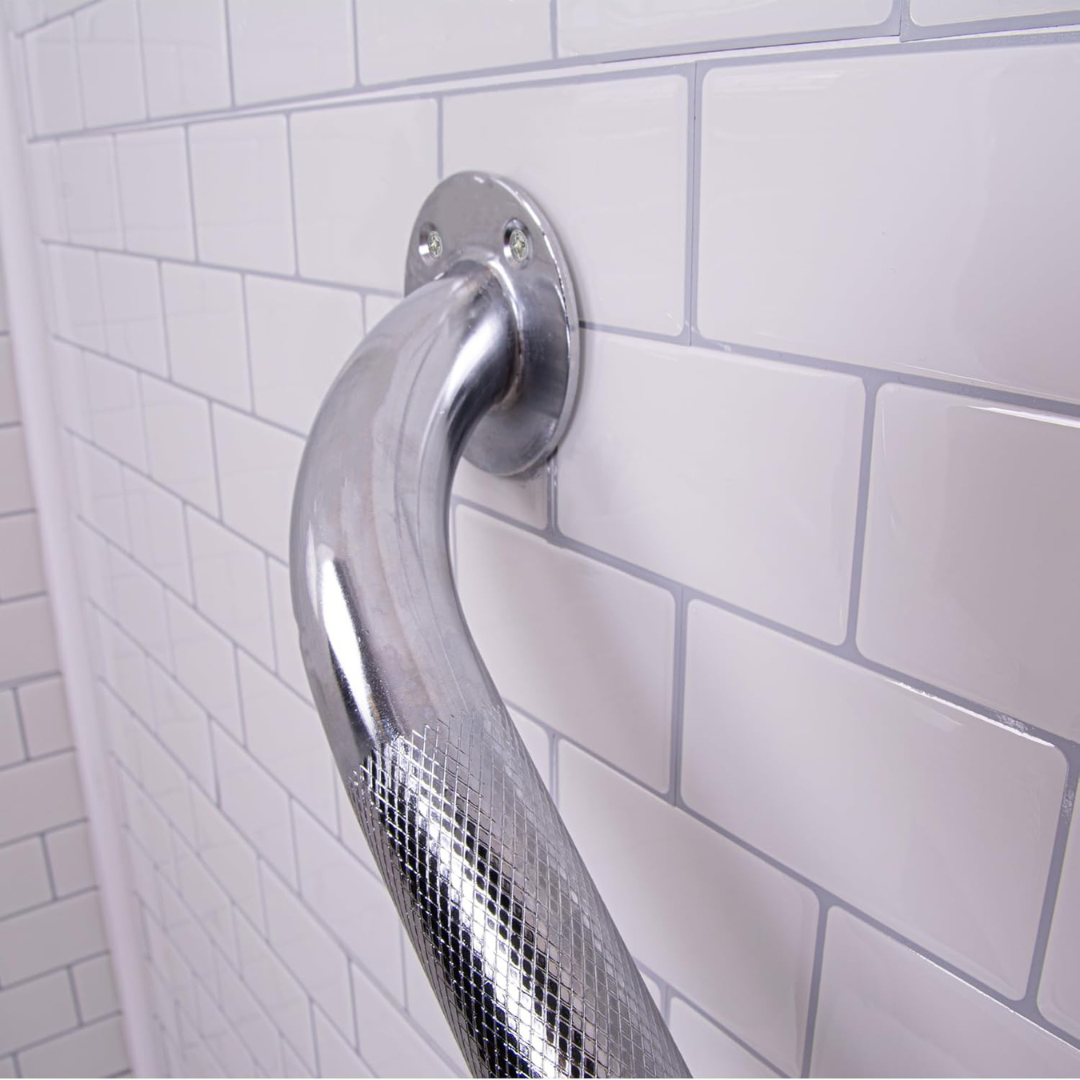 carex textured chrome wall grab bar 12