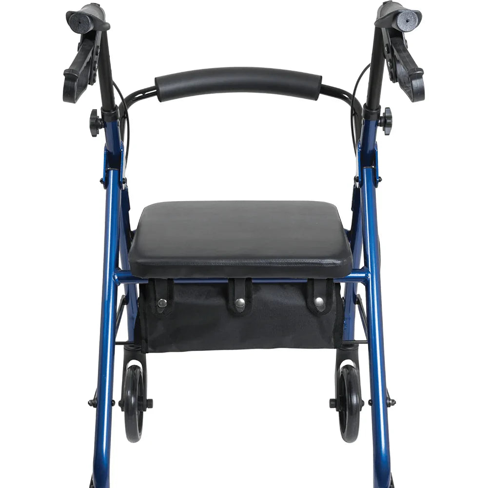 4 wheel rollator care classics blue adjustable height folding aluminum