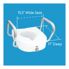 Carex E-Z Lock Raised Toilet Seat W/ Adjustable Armrests