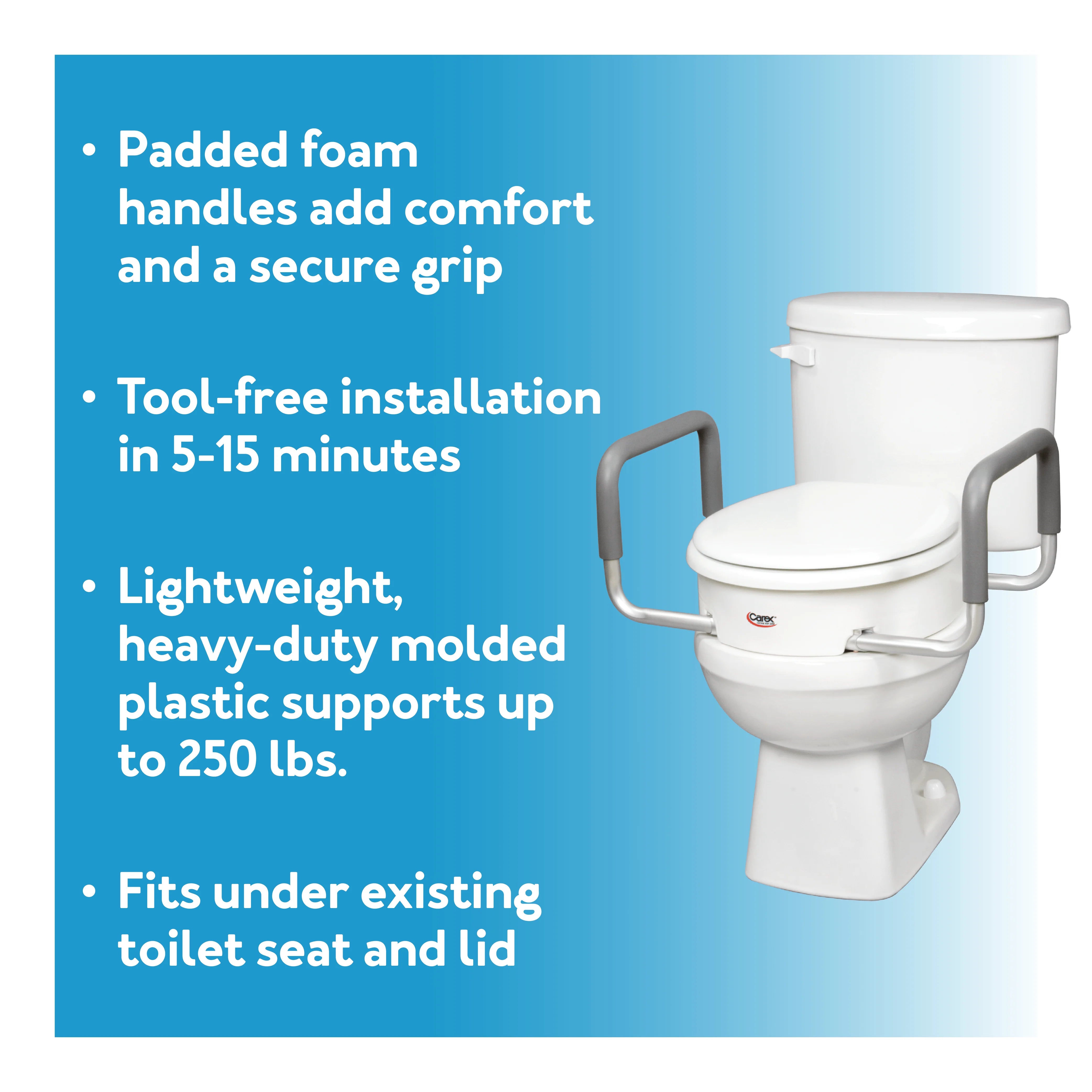 Carex Toilet Seat Elevator with Handles - Standard