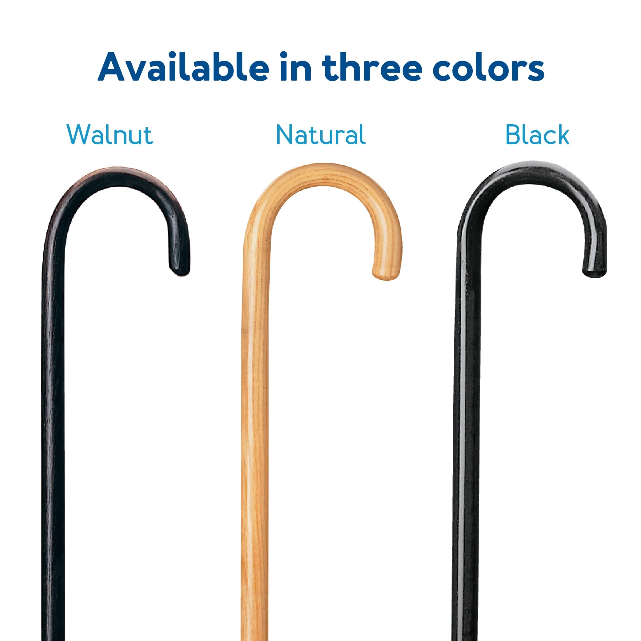 Round Handle 1" Wood Cane, Walnut