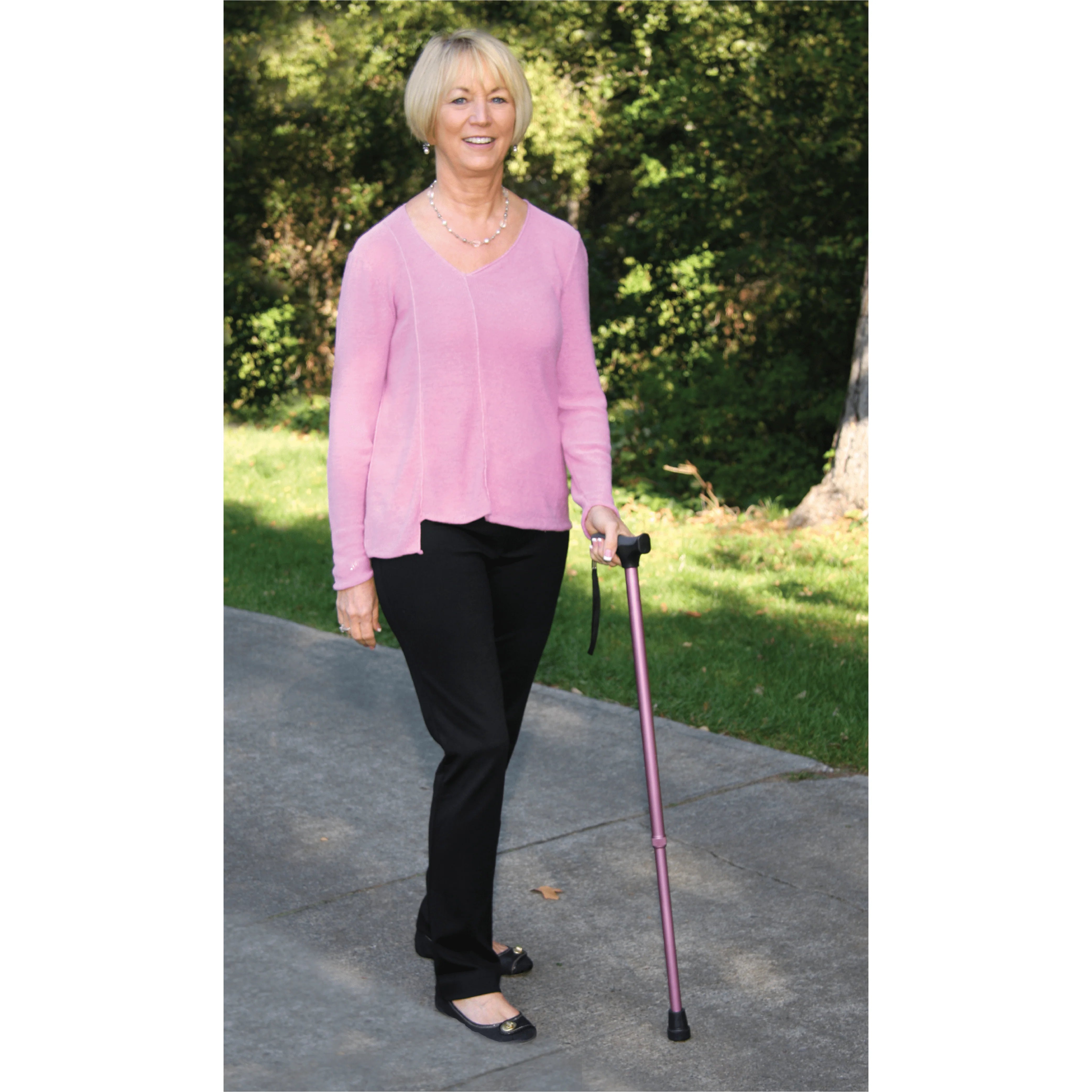 Carex Soft Grip Derby Cane - Designer Red