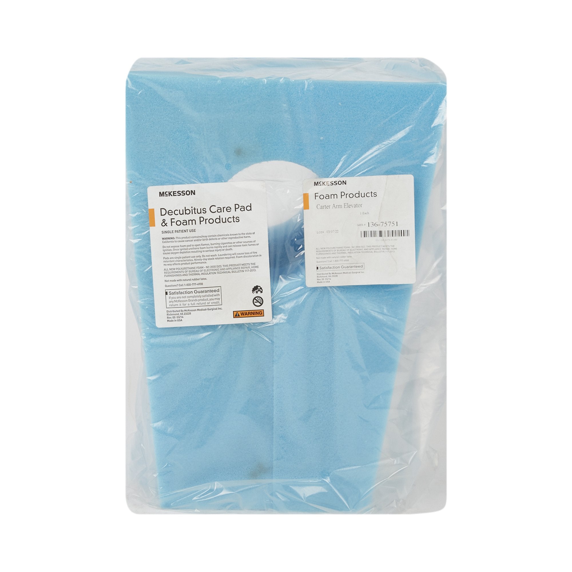 Arm Elevator McKesson 12 W X 9 L X 16 H Inch Foam Freestanding