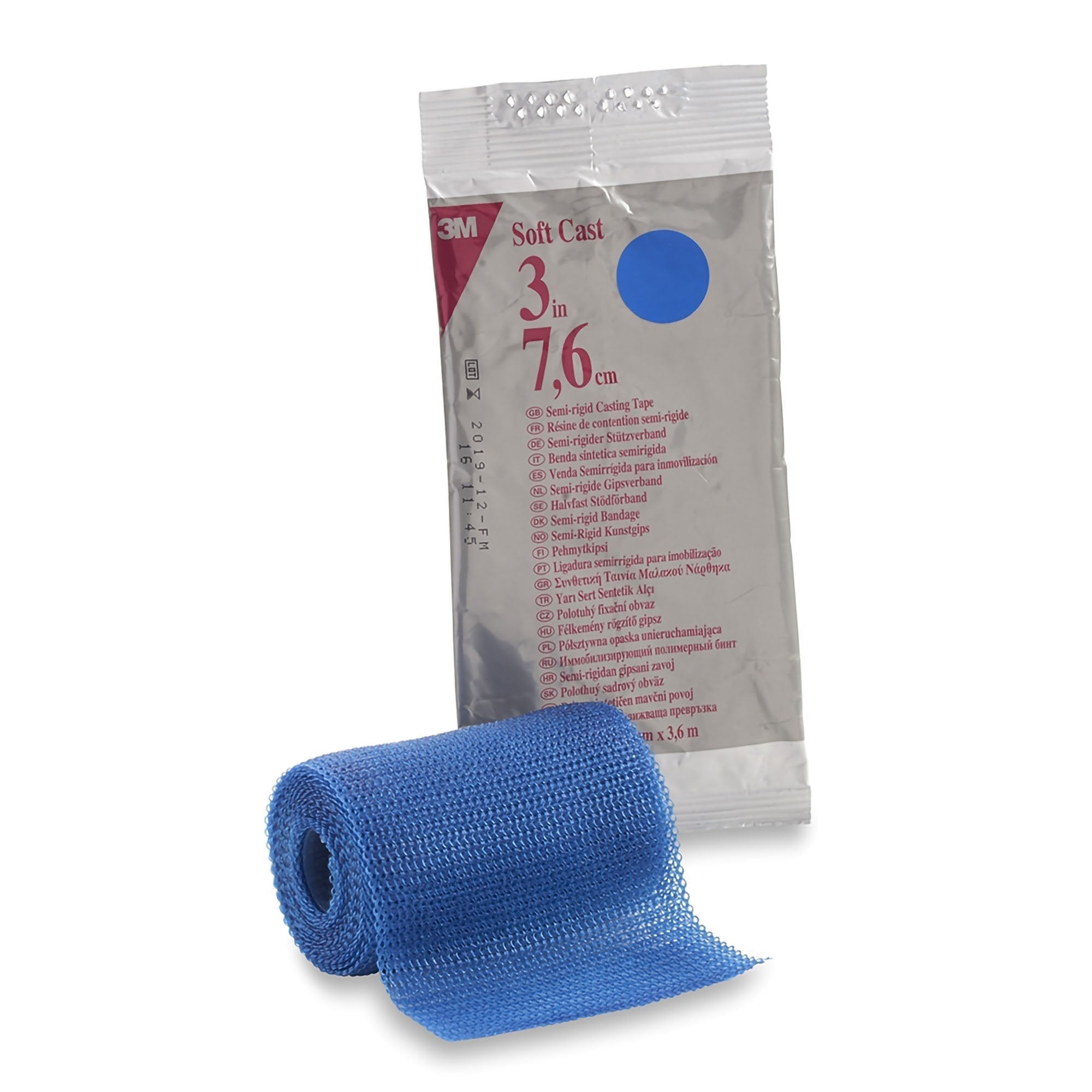 Cast Tape 3M Scotchcast Soft Cast 3 Inch X 12 Foot Fiberglass Blue