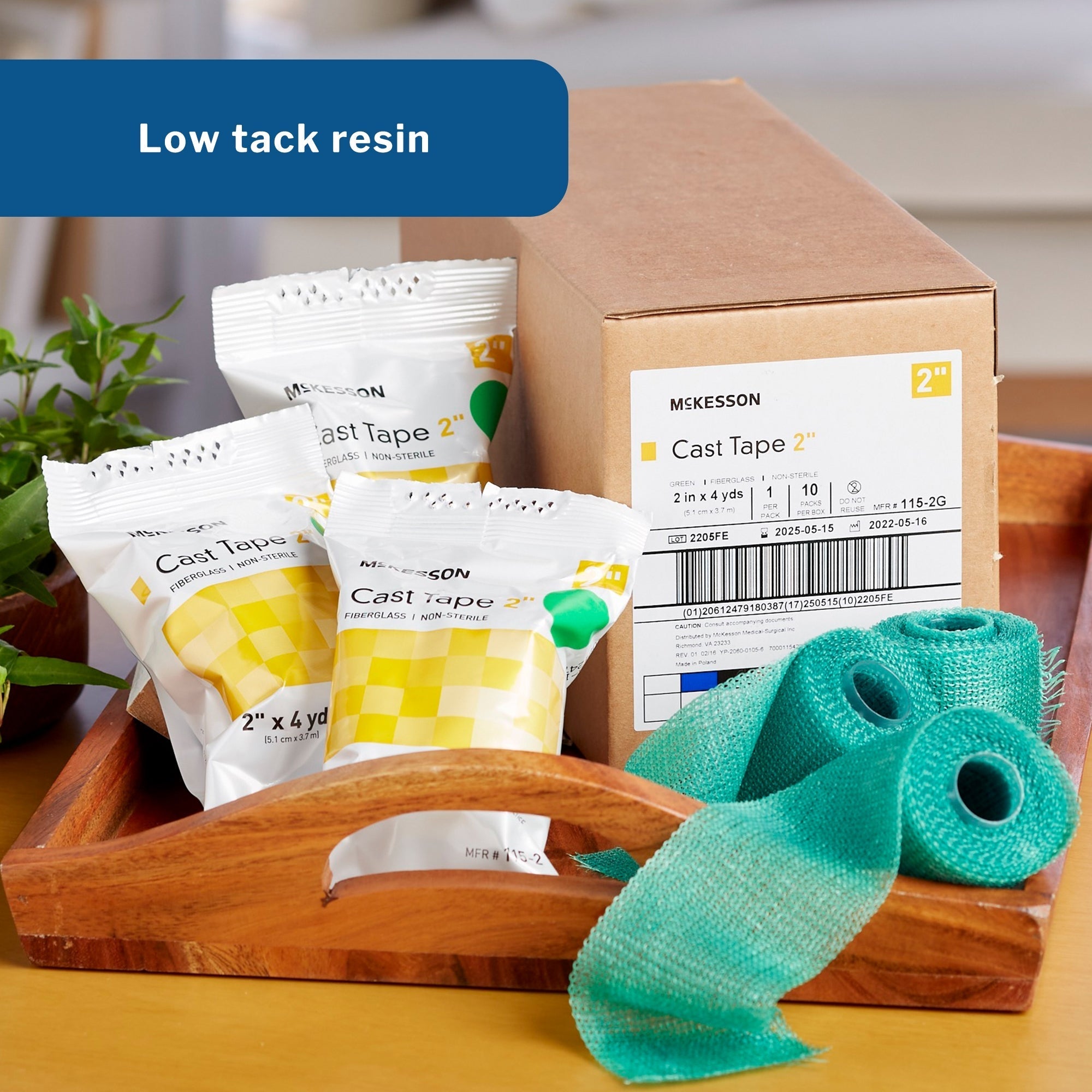 cast tape mckesson 2 inch x 12 foot fiberglass green packaging type box