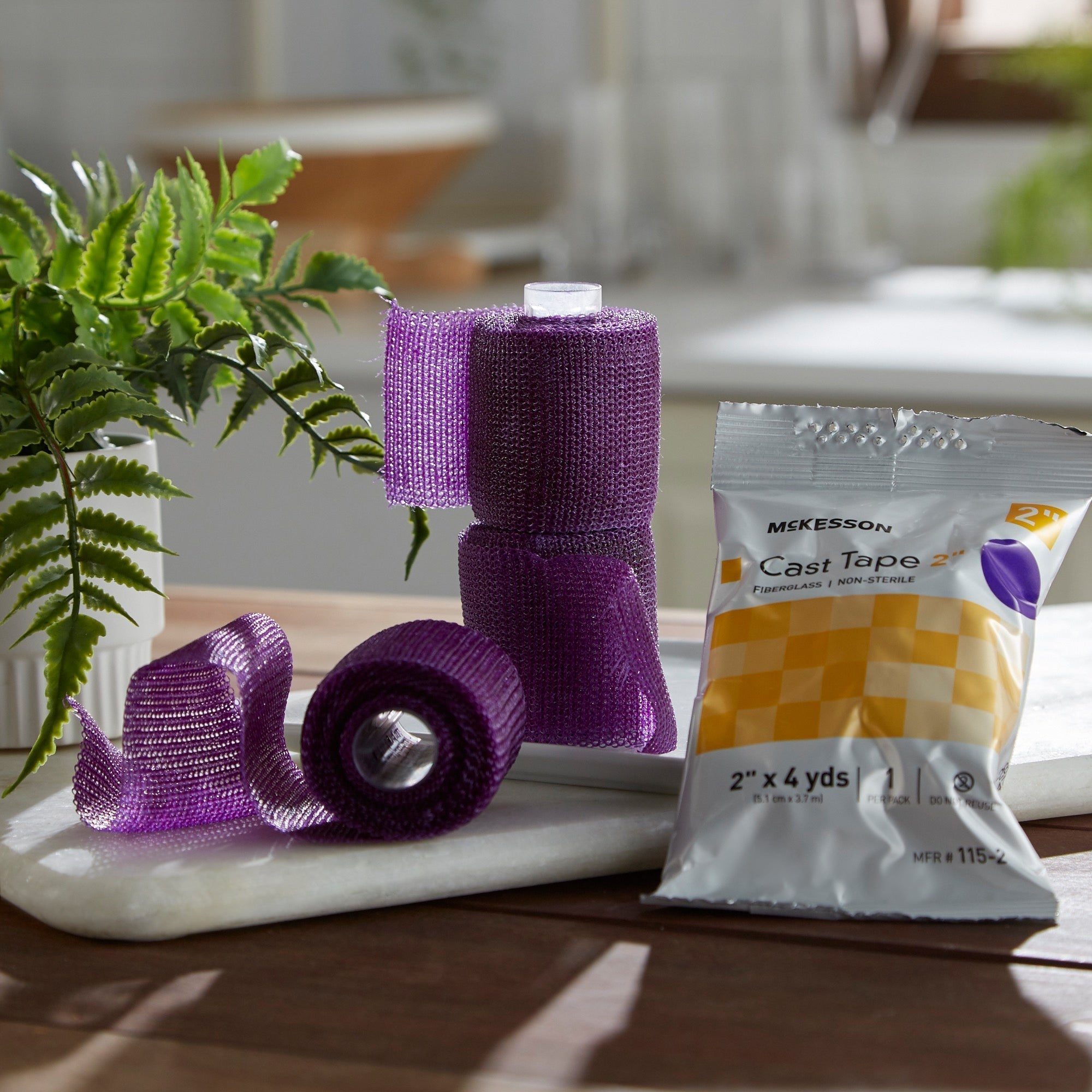 cast tape mckesson 2 inch x 12 foot fiberglass purple packaging type box