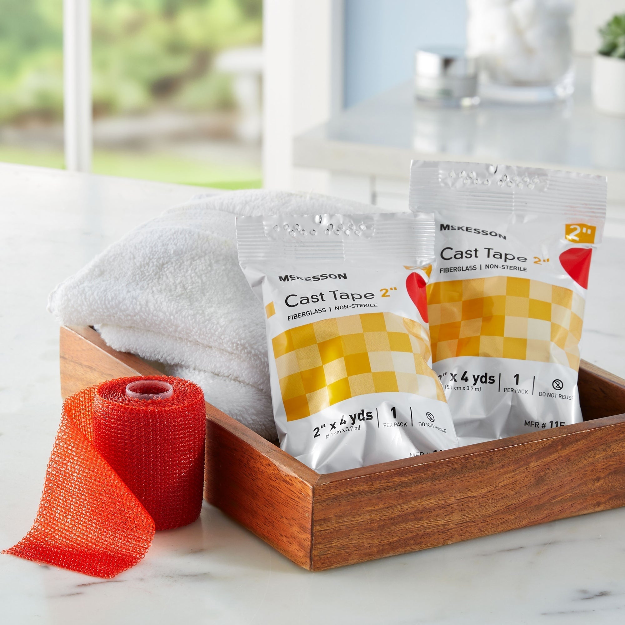 cast tape mckesson 2 inch x 12 foot fiberglass red packaging type box