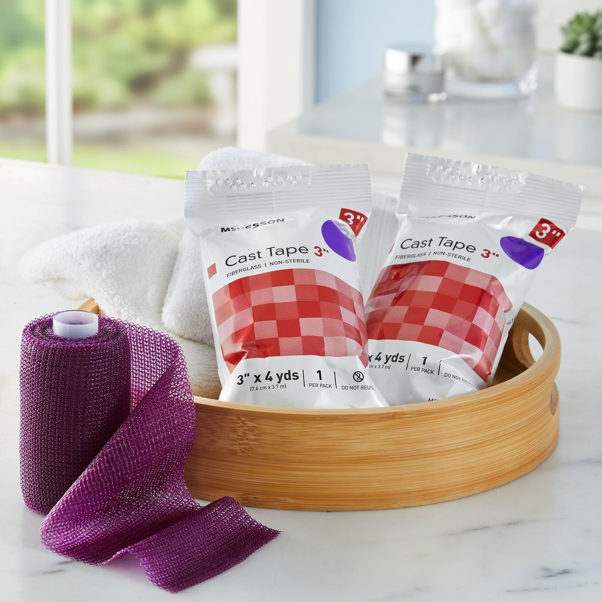 cast tape mckesson 3 inch x 12 foot fiberglass purple packaging type box