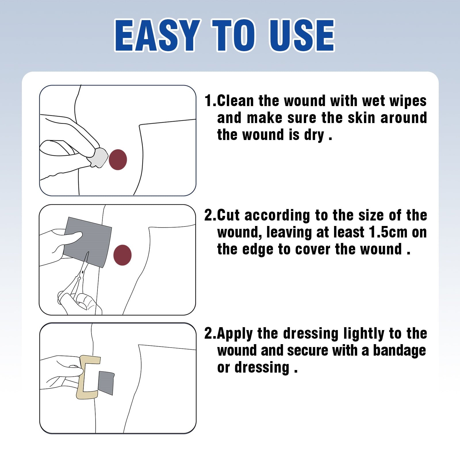 ceeport 2 3 4in 5 10pcs ag silver calcium alginate wound dressing pads soft silver highly absorbent dressings for wound care