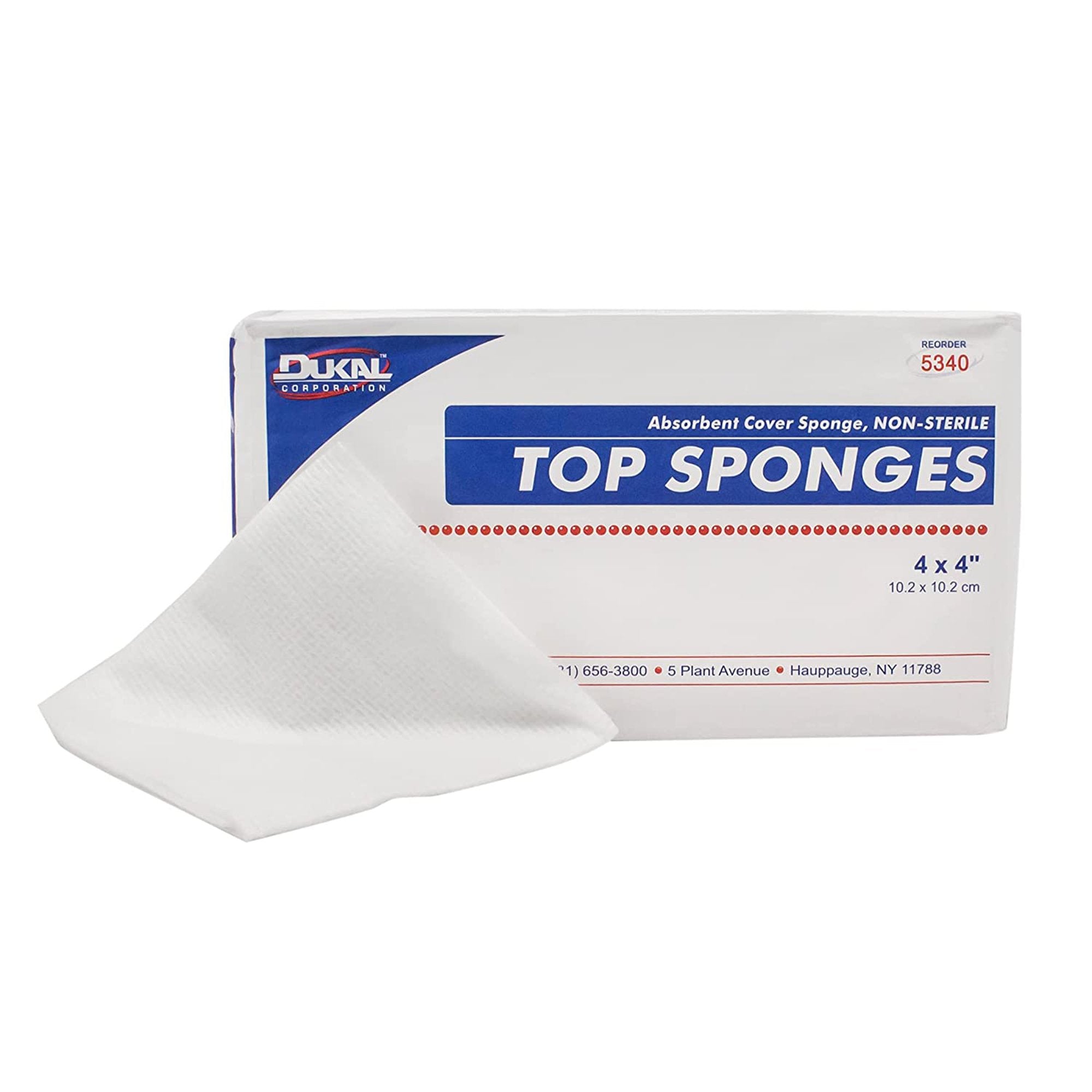 Cellulose Filled Nonwoven Sponge Dukal 4 X 4 Inch 8 Ply NonSterile 100 per pack
