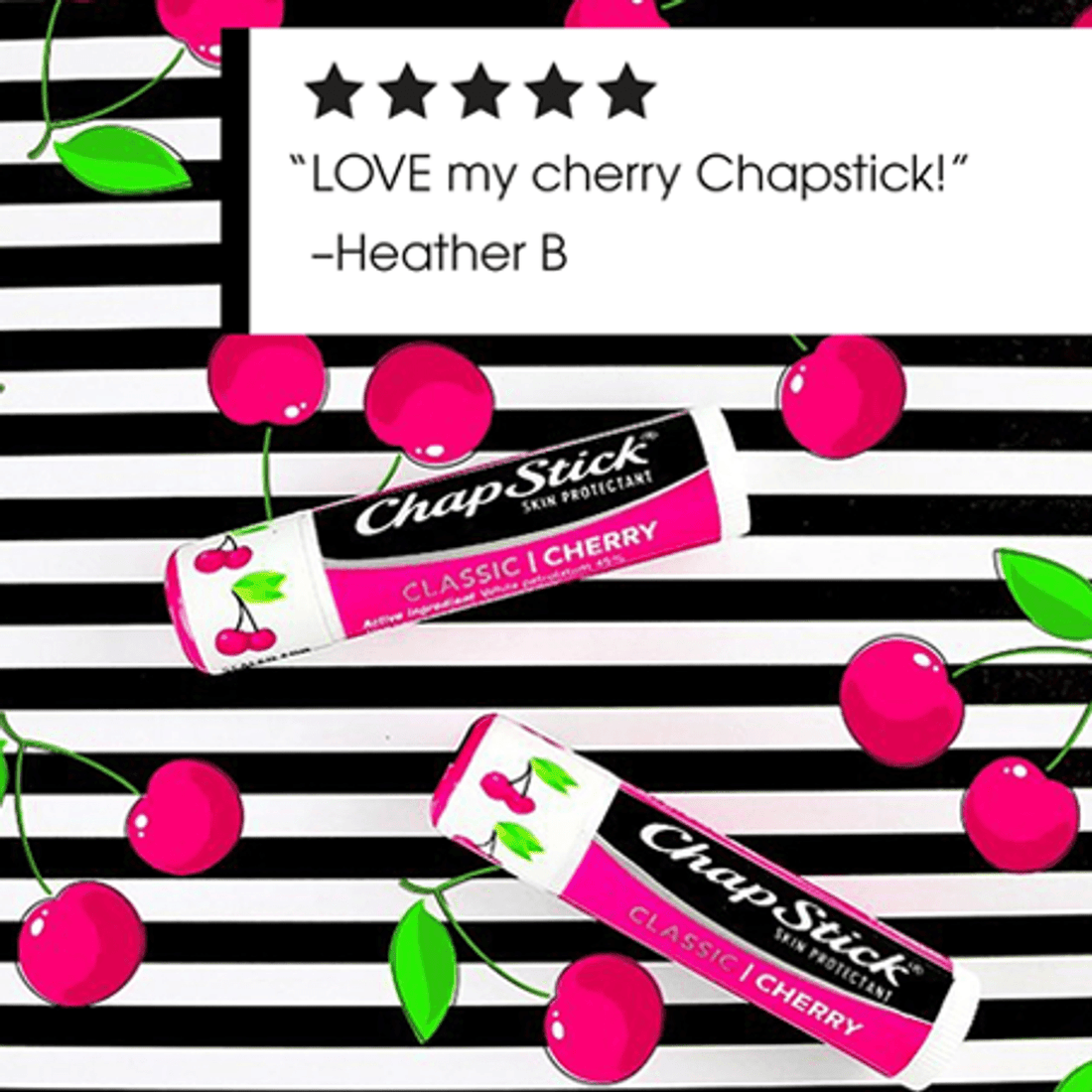 chapstick cherry lip balm 0 15 ounce tube chapstick lip balm mk1112453ea