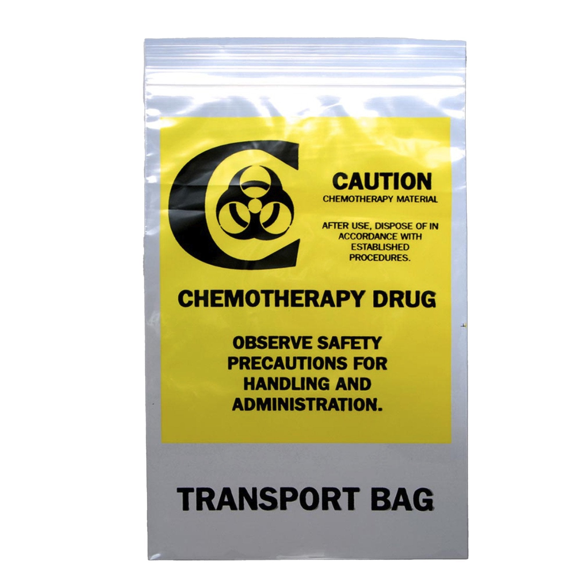 Chemo Drug Transport Bag Elkay Plastics Clear Bag LDPE 9 X 12 Inch