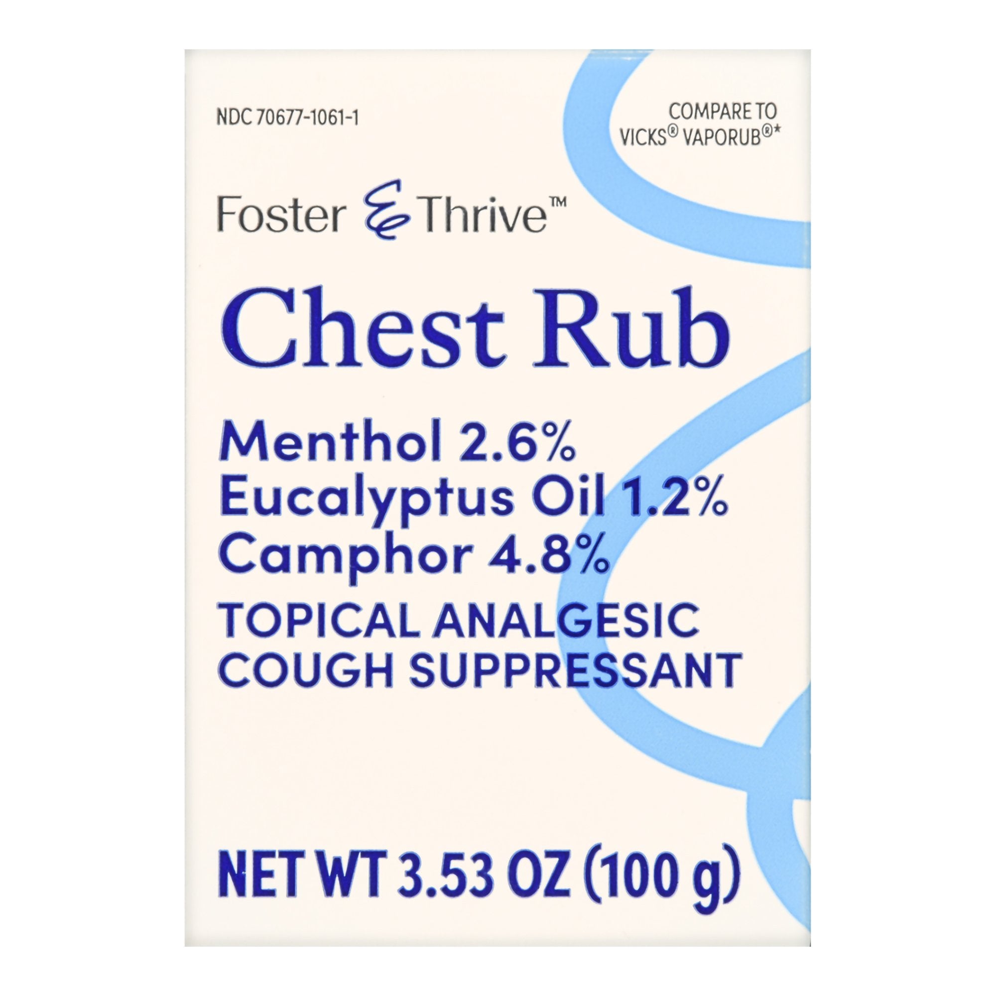 Chest Rub Foster & Thrive 4.8% 1.2% 2.6% Strength Ointment 3.5 oz.