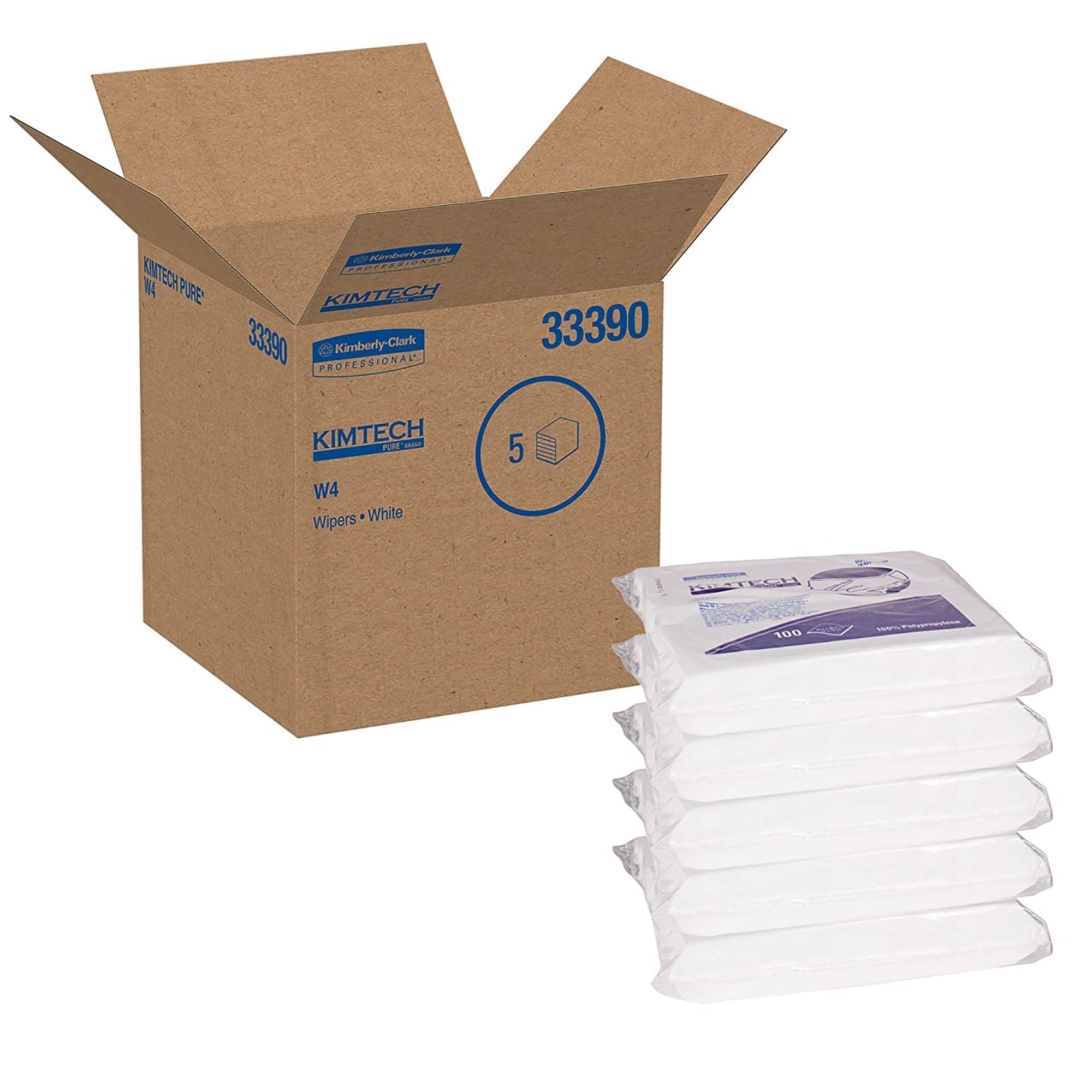 cleanroom wipe kimtech pure w4 iso class 4 white nonsterile polypropylene 9 x 9 inch disposable packaging type case