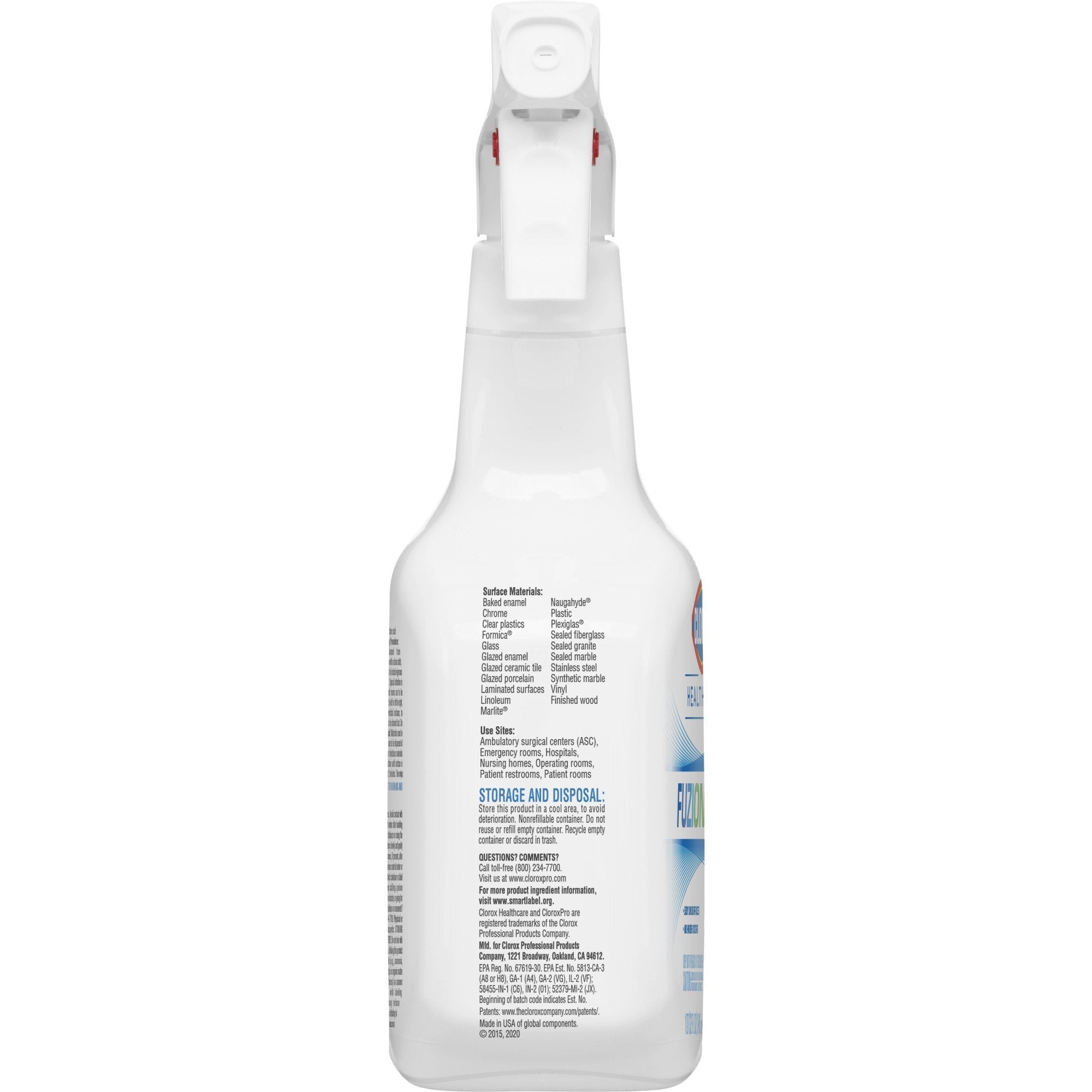 clorox healthcare® fuzion surface disinfectant cleaner broad spectrum pump spray liquid 32 oz bottle scented nonsterile