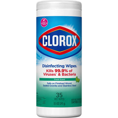 Clorox Surface Disinfectant Cleaner Premoistened Bleach Free Manual Pull Wipe 35 Count Canister Fresh Scent NonSterile