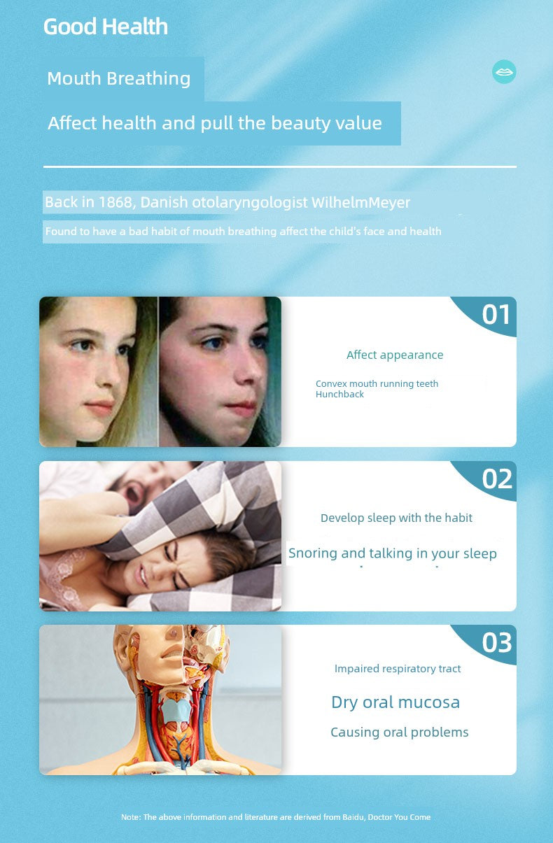 closed mouth brace adult sleep anti open mouth anti snoring paster