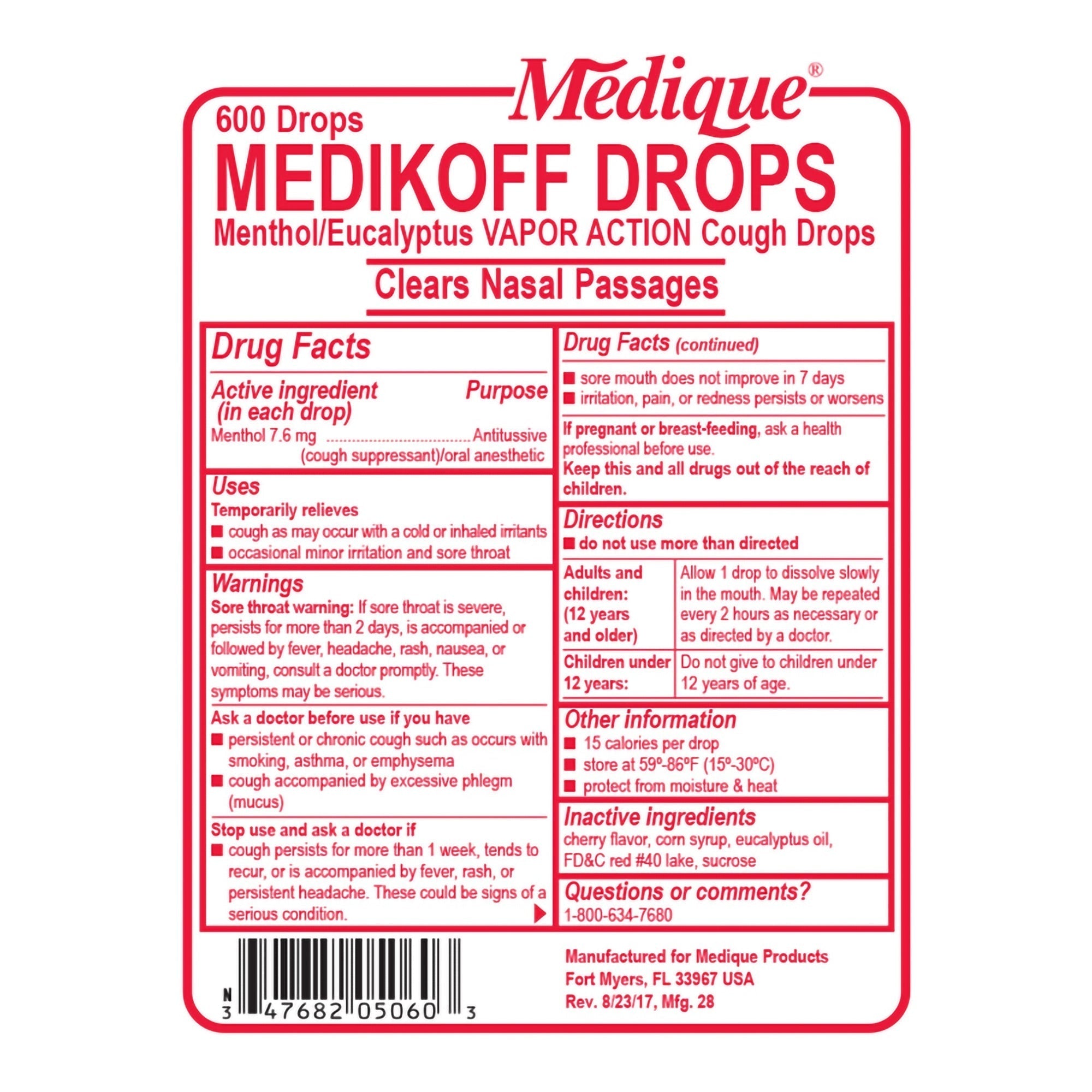 cold and cough relief medikoff 7 6 mg strength lozenge 600 per jar