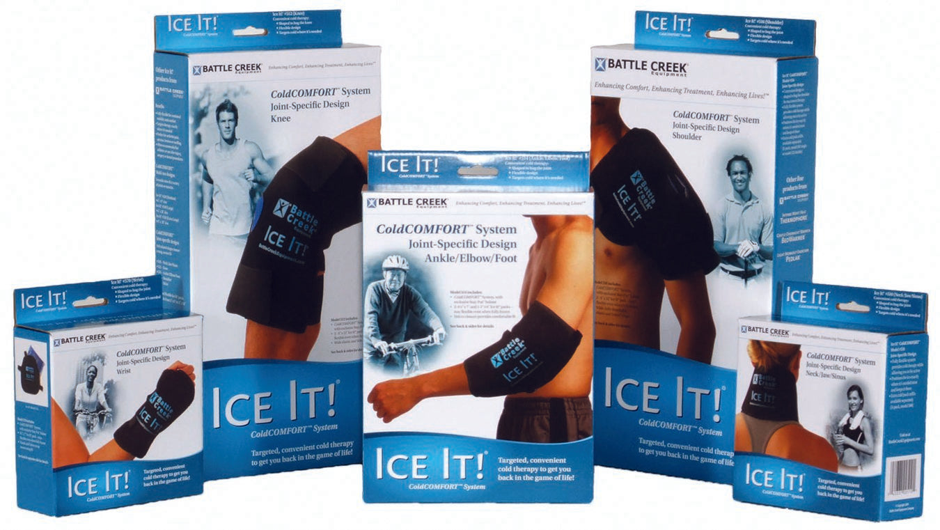 Cold Pack Ice It! F Pack and G Pack Combo Ankle / Elbow / Foot 4 1/2 X 7 Inch / 3 X 6 Inch Vinyl / Gel Reusable