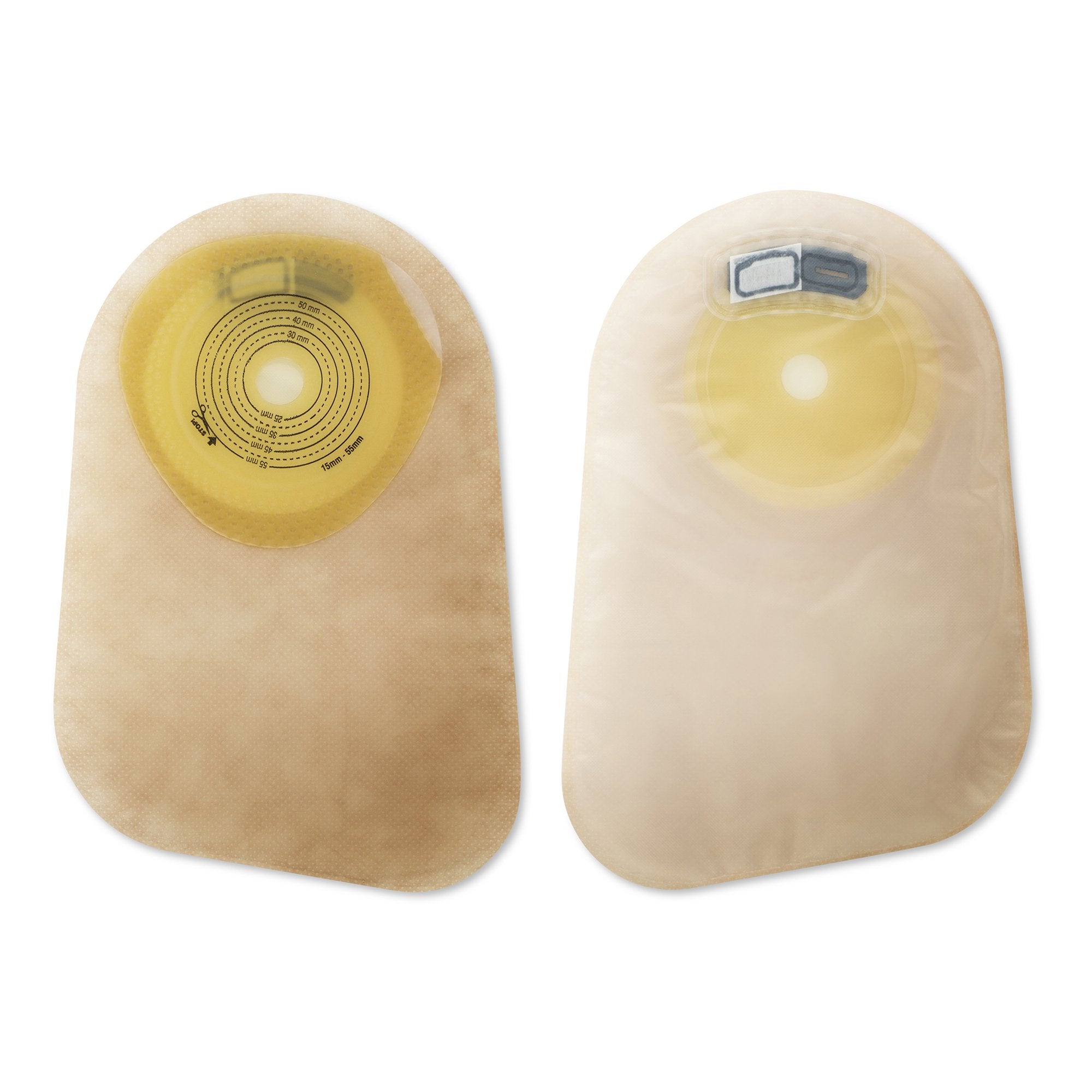 Colostomy Pouch Premier One Piece System 9 Inch Length Flat, Trim To Fit 5/8 to 2 1/8 Inch Stoma Closed End