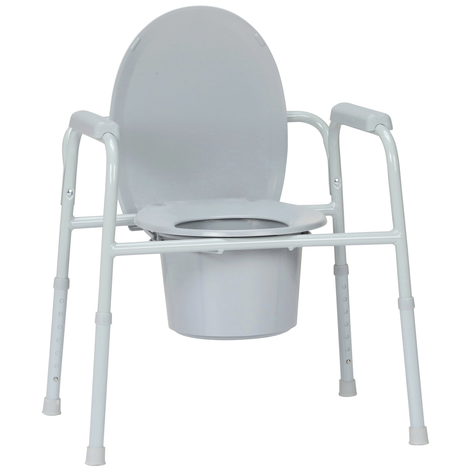 3 in 1 Commode Chair McKesson Fixed Arms Steel Frame Back Bar 13 3/4 Inch Seat Width 350 lbs. Weight Capacity