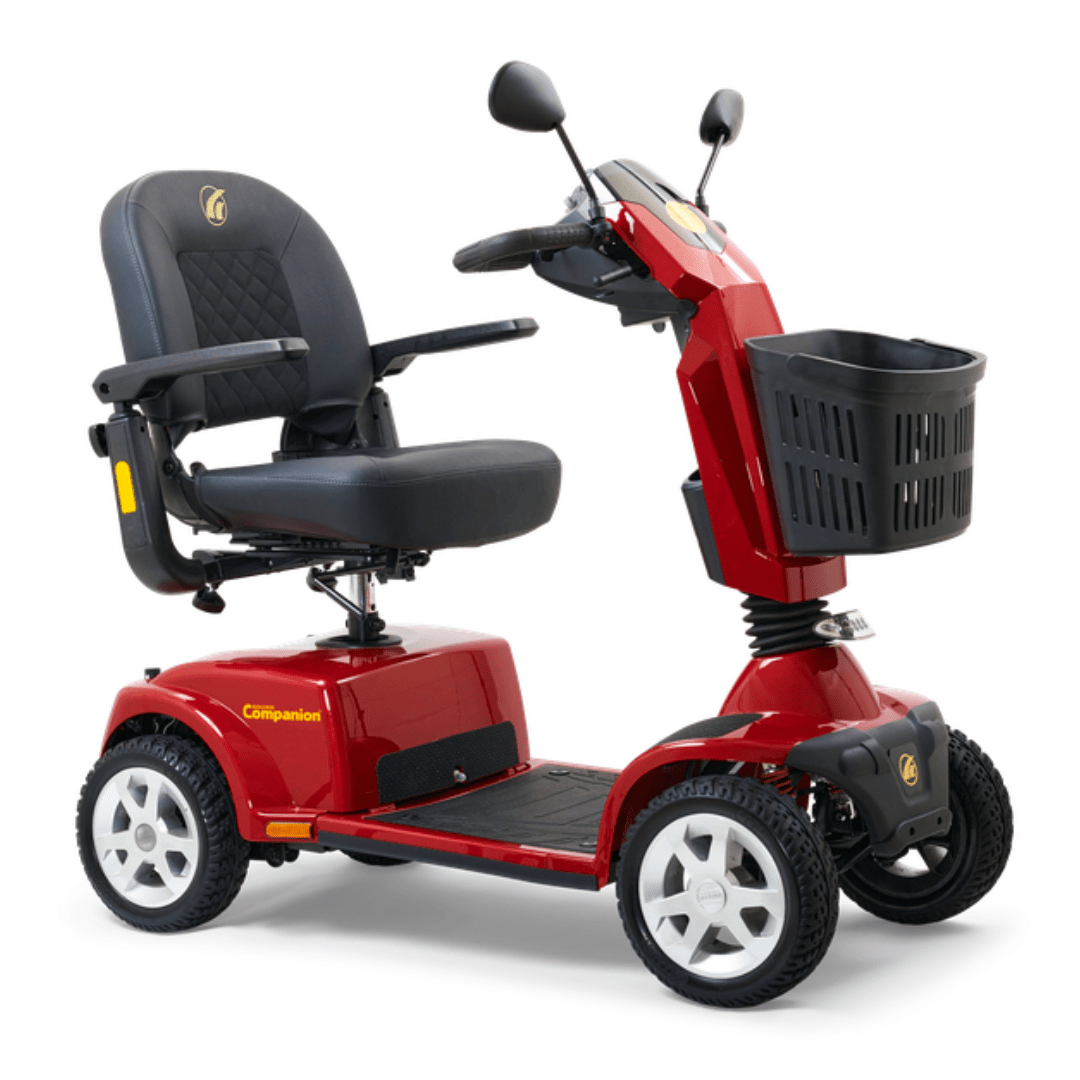 companiontm ii 4 wheel elec scooter vermillion red full sz