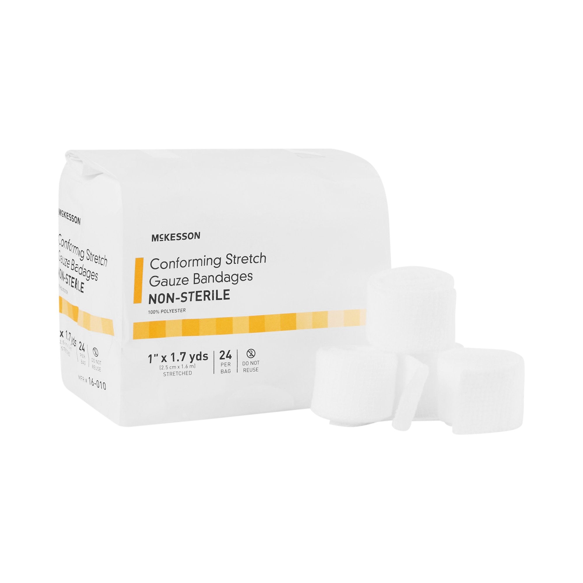Conforming Bandage McKesson 1 Inch X 1 7/10 Yard NonSterile 24 per Pack
