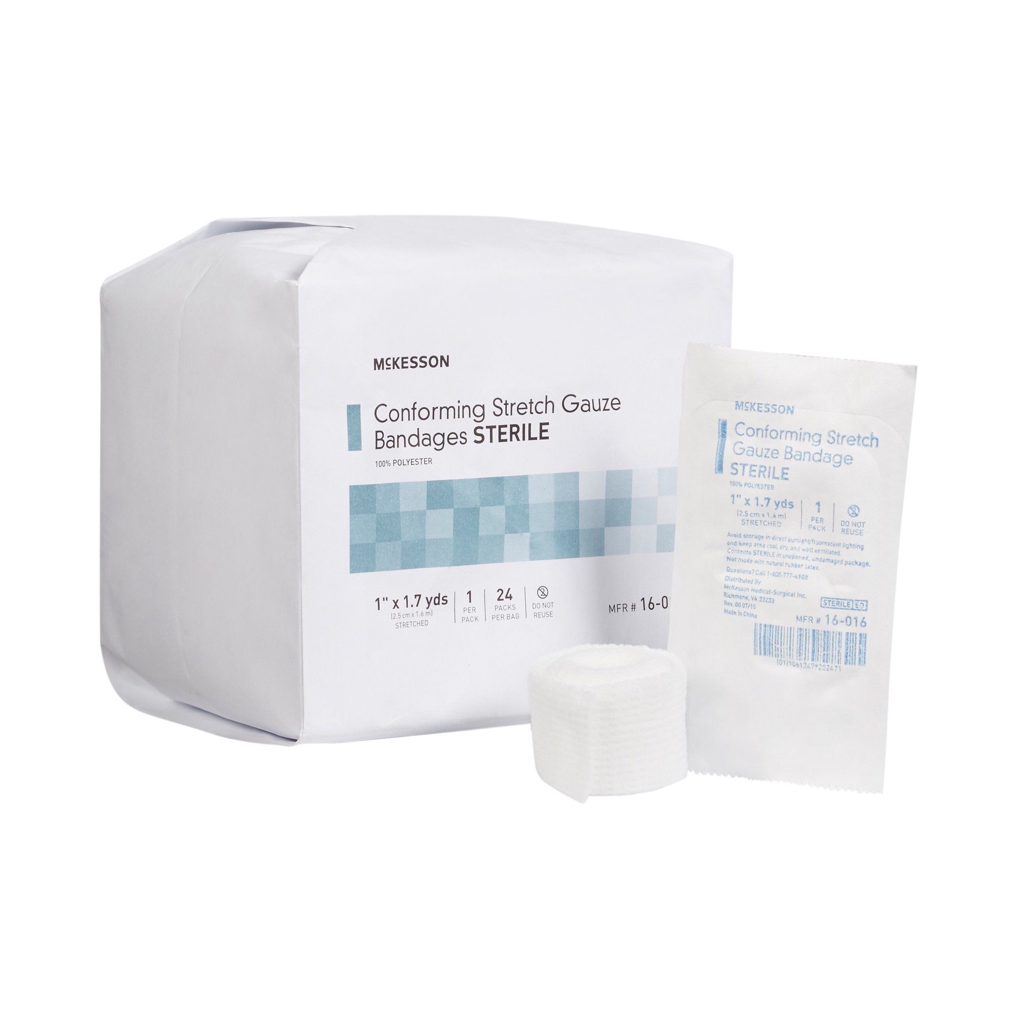 Conforming Bandage McKesson 1 Inch X 1 7/10 Yard Sterile 1 per Pack