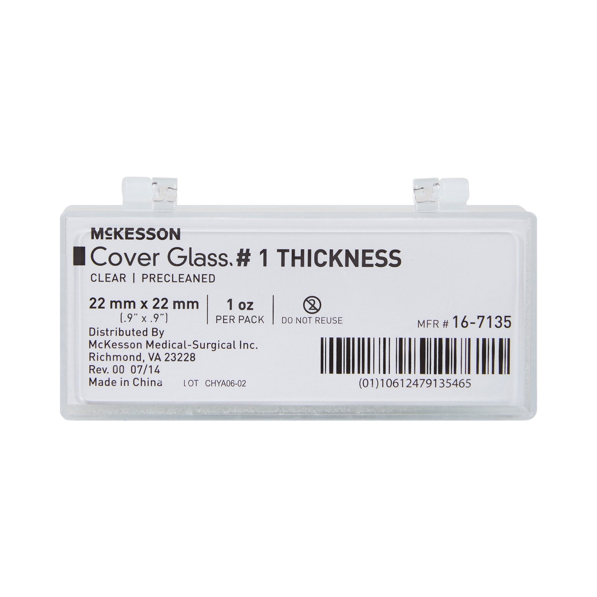 cover glass mckesson square no 1 thickness 22 x 22 mm packaging type box