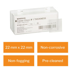 cover glass mckesson square no 1 thickness 22 x 22 mm packaging type box