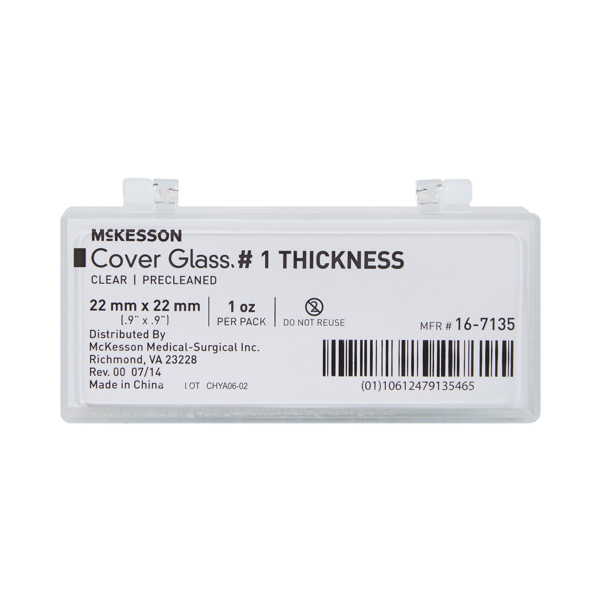 cover glass mckesson square no 1 thickness 22 x 22 mm packaging type box