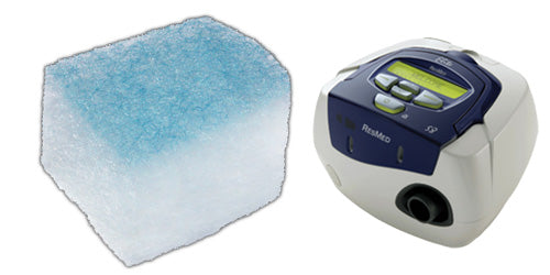 cpap filter s8 series foam pollen disposable 1 per pack blue white no tab