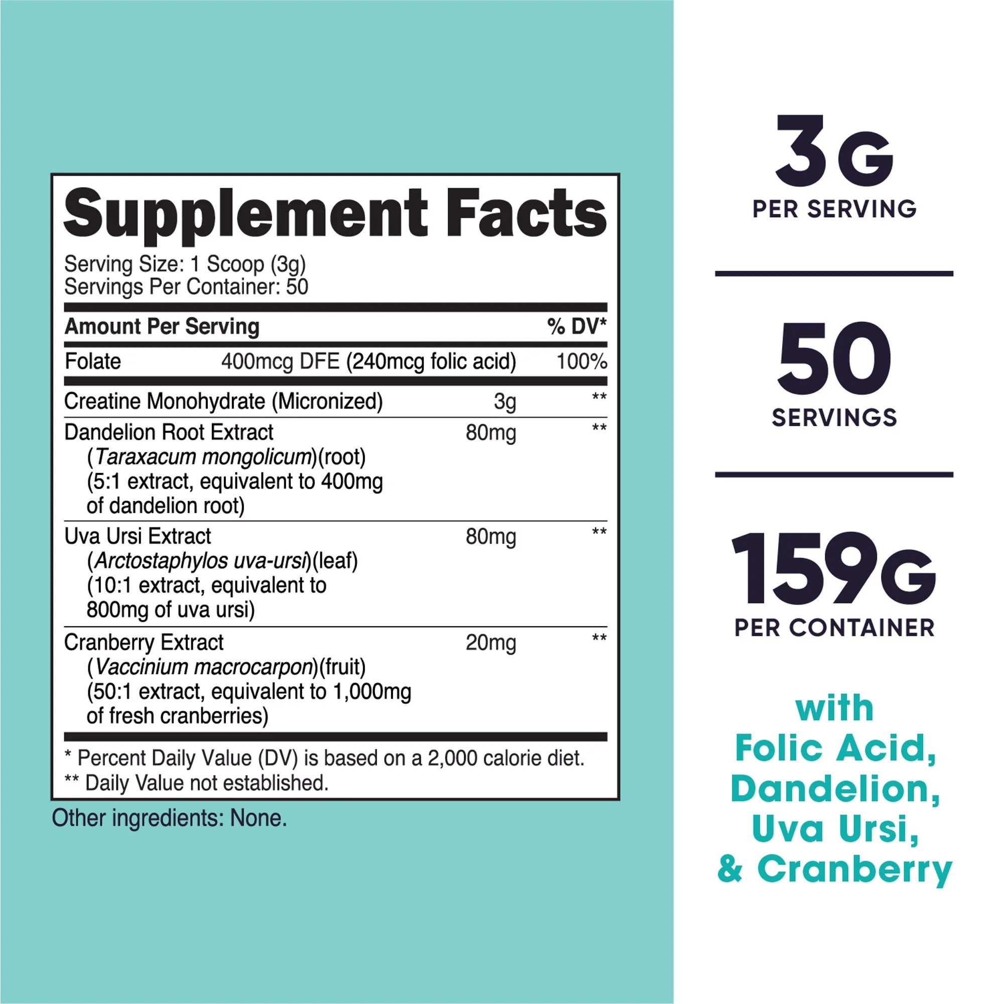 Creatine Monohydrate Powder for Women Unflavored Supplement, 50 Servings