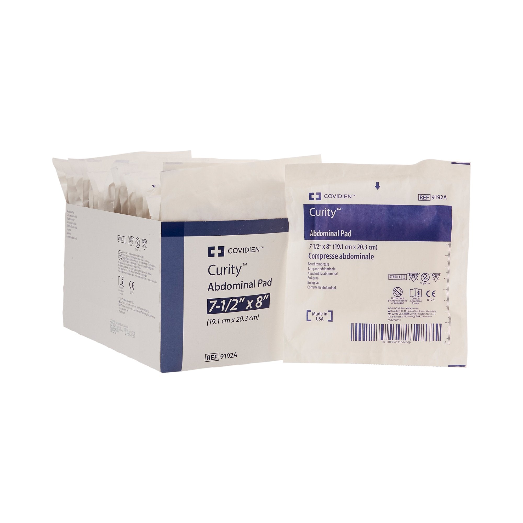Abdominal Pad Curity 7 1/2 X 8 Inch Sterile 1 per Pack
