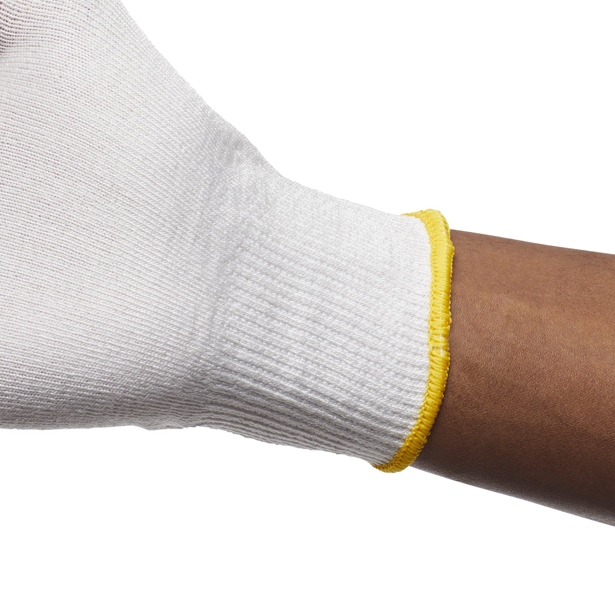 cut resistant glove liner flex gard full finger hdpe spandex polyester white 2x large