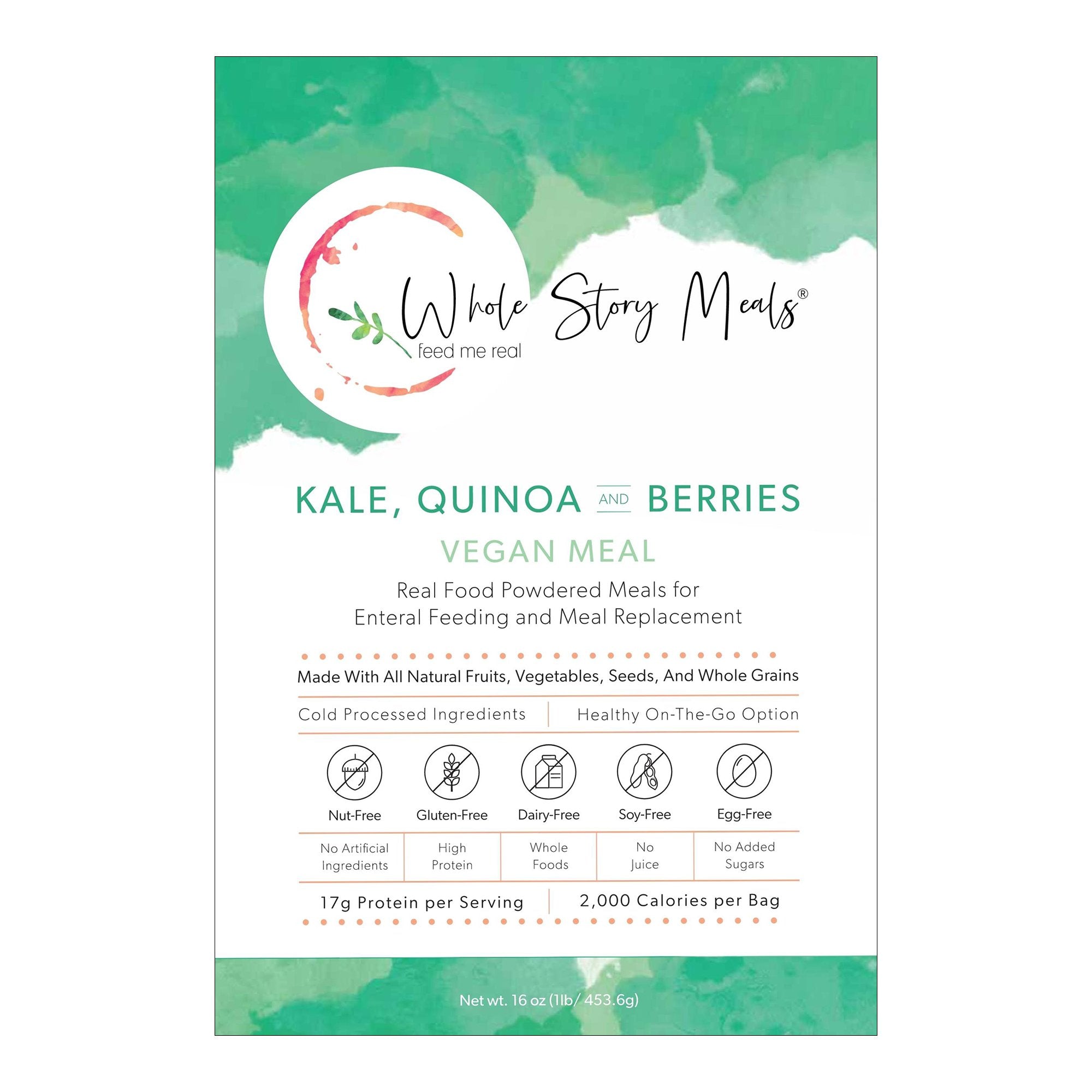 Oral Supplement Whole Story Meals Kale Quinoa Berry Flavor 16 oz. Pouch Powder