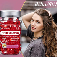 BULUBIU Hair Vitamin Conditioningserum Leave In Formula with Argan,Macadamia and Avocado Oils Enriched with Vitamins A, C, E, Pro Vit,B5 Women'S and Men'S Deepconditioning Conditioner, Capsule, 40Capsules Hair Treat Hair Treatmentserum