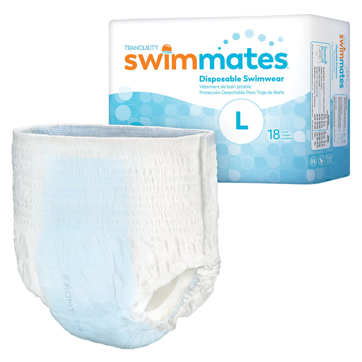 Adult Swim Diapers – Unisex Swimmates Bowel Containment Brief, Disposable Moderate Absorbency | 4BG/Case Large · Case of 72