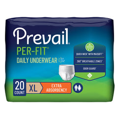 Prevail Per-Fit Extra Absorbent Underwear – Heavy Absorbency, Small–2X-Large Case / X-Large