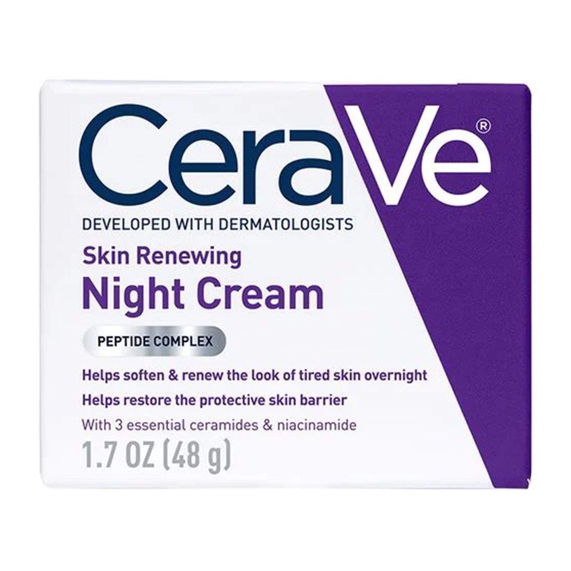 Facial Moisturizer CeraVe Skin Renewing Night Cream 1.7 oz. Jar Unscented Cream