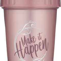 20 Ounce Shaker Bottle with Action Rod Mixer | Shaker Cups with Motivational Quotes | Protein Shaker Bottle Is BPA Free and Dishwasher Safe | Make It Happen Rose 20Oz